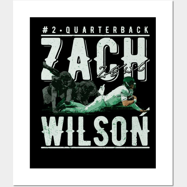 Zach Wilson New York J Touchdown Dive Wall Art by MASTER_SHAOLIN